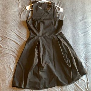 Cutout Black Skater Dress